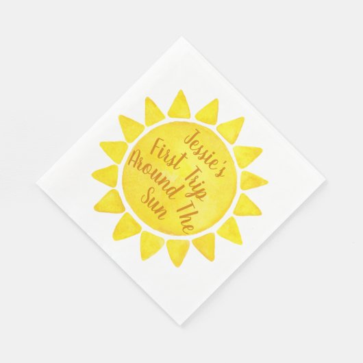 Waterverf Boho 1e verjaardag servetten - eerste re (Hoek)