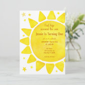 Waterverf Boho 1e verjaardag servetten - eerste re Kaart (Staand voorkant)