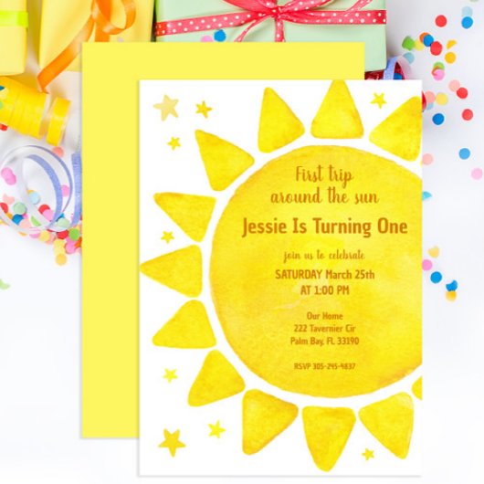 Waterverf Boho 1e verjaardag servetten - eerste re Kaart