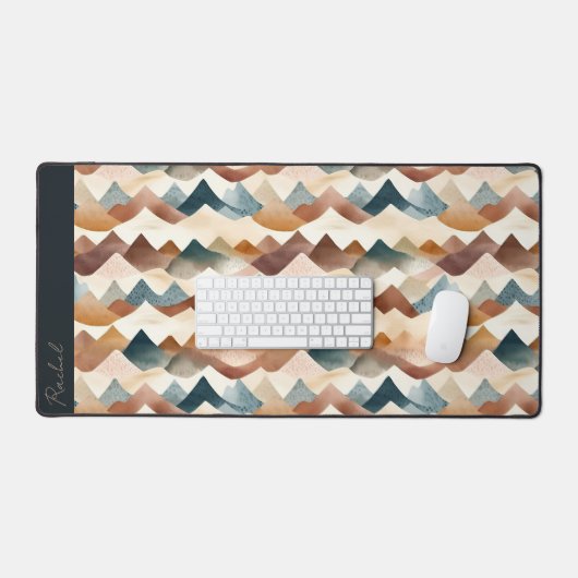 Waterverf Boho Abstract bergpatroon Bureaumat (Keyboard & Muis)