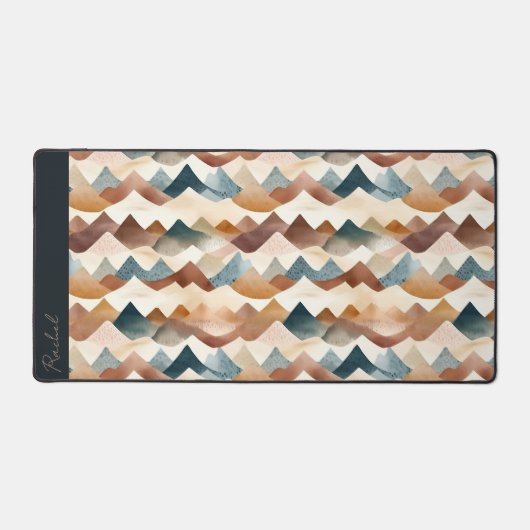 Waterverf Boho Abstract bergpatroon Bureaumat (Voorkant)