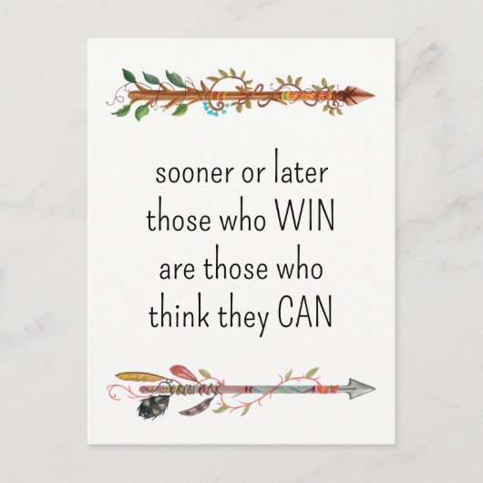 Waterverf Boho Arrow en veren Briefkaart (Voorkant)