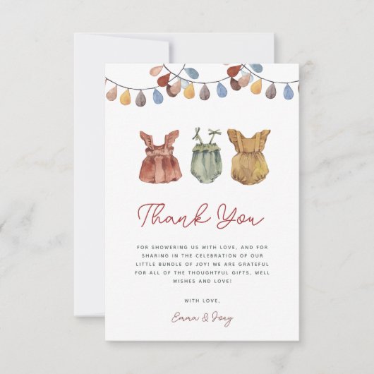 Waterverf Boho Baby Girl Shower Bedankt voor je ka (Voorkant)