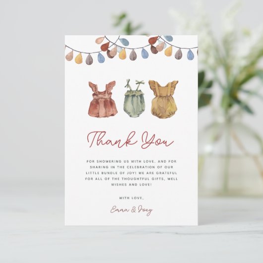 Waterverf Boho Baby Girl Shower Bedankt voor je ka (Staand voorkant)