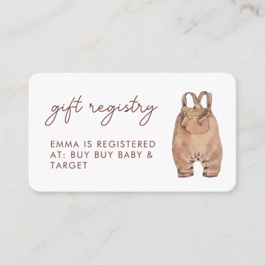 Waterverf Boho Baby shower cadeau register Informatiekaartje (Voorkant)