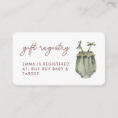 Waterverf Boho Baby shower cadeau register Informatiekaartje (Voorkant)