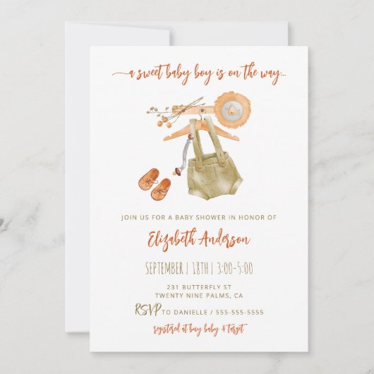 Waterverf Boho Baby Shower Uitnodiging (Voorkant)