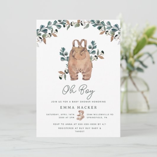 Waterverf Boho Baby Shower Uitnodiging (Staand voorkant)