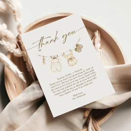 Waterverf Boho Babykleding Geslacht onthullen Bedankkaart