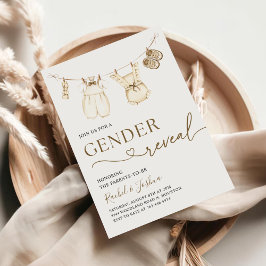 Waterverf Boho Babykleding Geslacht onthullen Kaart