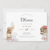 Waterverf  Boho Baking Birthday Party Kaart (Voorkant)