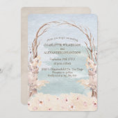 Waterverf BOHO Beach Wedding Invitation Kaart (Voorkant / Achterkant)