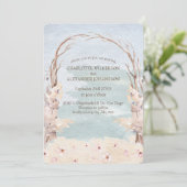 Waterverf BOHO Beach Wedding Invitation Kaart (Staand voorkant)