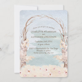Waterverf BOHO Beach Wedding Invitation Kaart
