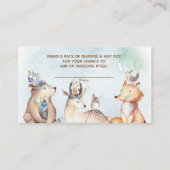 Waterverf Boho Beer Baby shower Informatiekaartje (Achterkant)