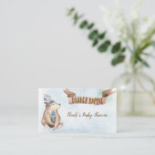Waterverf Boho Beer Baby shower Informatiekaartje (Staand voorkant)