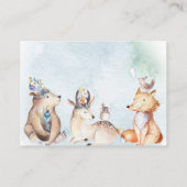 Waterverf Boho Beer Breng een boek Baby shower Informatiekaartje (Achterkant)