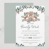 Waterverf Boho Beer Genderneutrale tweelingshoek Kaart (Voorkant / Achterkant)