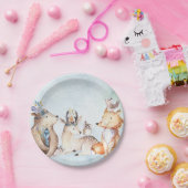 Waterverf Boho Beer rustieke dieren Baby shower Papieren Bordje (Feest)