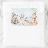 Waterverf Boho Beer rustieke dieren Baby shower Rechthoekige Sticker (Tas)