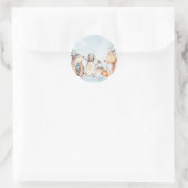 Waterverf Boho Beer rustieke dieren Baby shower Ronde Sticker (Tas)