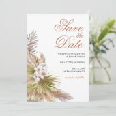 Waterverf Boho Beige Bloemen Save The Date (Staand voorkant)