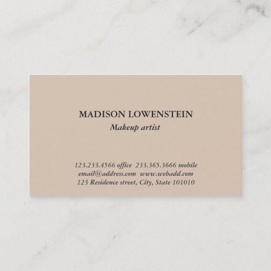 Waterverf Boho Beige Rozen Gedroogde palmbladeren Visitekaartje (Achterkant)