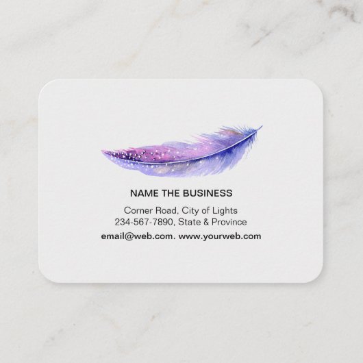 Waterverf Boho Bird Chic Visitekaartje (Achterkant)