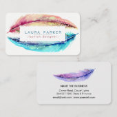 Waterverf Boho Bird Girly Modern Visitekaartje (Voorkant / Achterkant)