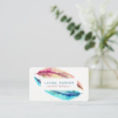 Waterverf Boho Bird Girly Modern Visitekaartje (Staand voorkant)