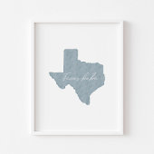 Waterverf boho blauw Texas babe print