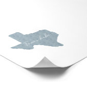 Waterverf boho blauw Texas babe print (Hoek)