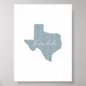 Waterverf boho blauw Texas babe print (Voorkant)