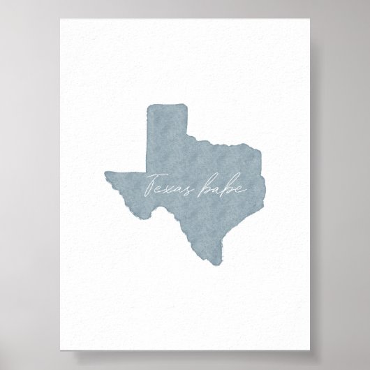 Waterverf boho blauw Texas babe print (Voorkant)