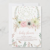 waterverf Boho bloem Dreamcatcher Baby Shower Kaart (Voorkant)