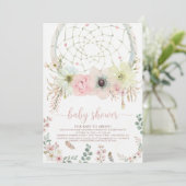 waterverf Boho bloem Dreamcatcher Baby Shower Kaart (Staand voorkant)