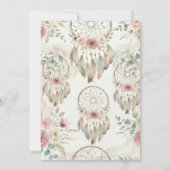 waterverf Boho bloem Dreamcatcher Baby Shower Kaart (Achterkant)