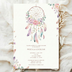 waterverf Boho bloem Dreamcatcher Baby Shower Kaart