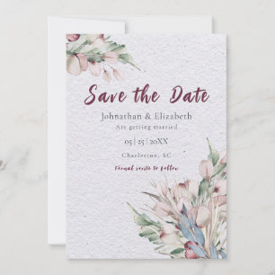 Waterverf Boho Bloem- en Botanische Bewaar de Datu Save The Date