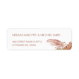 Waterverf Boho Bloem Terracotta Etiket