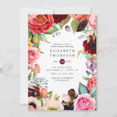 Waterverf Boho Bloemachtige Bruiloftsborrel Kaart (Voorkant)