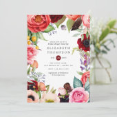 Waterverf Boho Bloemachtige Bruiloftsborrel Kaart (Staand voorkant)