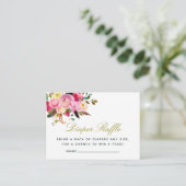 Waterverf Boho Bloemen Baby shower Luier Raffle Informatiekaartje (Staand voorkant)