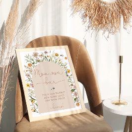 Waterverf Boho Bloemen Baby shower Momosa Bar Poster