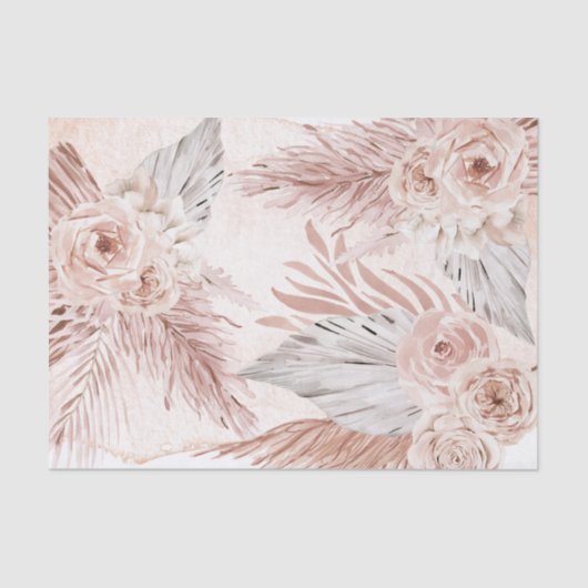 waterverf boho bloemen bouquet tissuepapier (Voorkant)