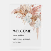 Waterverf Boho Bloemen Bruiloft Welkom Schuimplaat Acryl Bord (Voorkant)