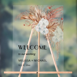 Waterverf Boho Bloemen Bruiloft Welkom Schuimplaat Acryl Bord
