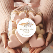 Waterverf Boho Bloemen Deegroller Bakkerij Ronde Sticker