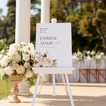 Waterverf Boho Bloemen Herfst Huwelijk Welkom