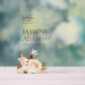 Waterverf Boho Bloemen Herfst Huwelijk Welkom Acryl Bord (Neutraal)